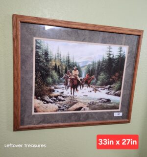 w42- print titled Whitewater Crossing by Western artist Jack Terry
