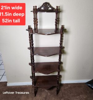 w48- Victorian-style dark brown wooden etagere