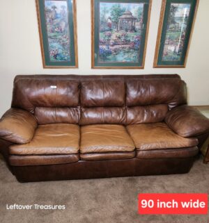 w52- Faded cushion sofa w/ pull out couch