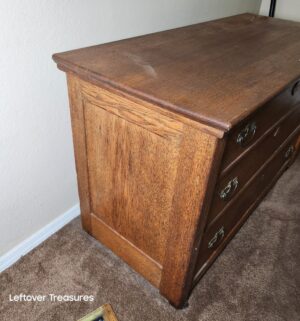 w57- Antique 3 Drawer Dresser Chest - Image 6