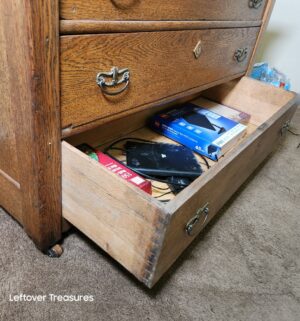 w57- Antique 3 Drawer Dresser Chest - Image 8