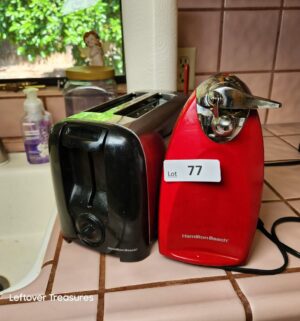 w77- hamilton beach can opener, toaster