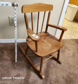 w85- Vintage wooden doll size rocking chair