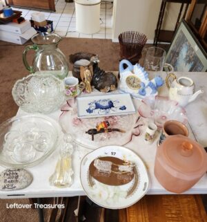 w97- collectible dishes on table