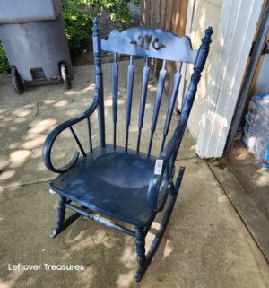 w107- Vintage wooden rocking chair. Pet damage seen