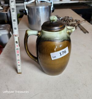 w176- Pfaltzgraff Pottery USA Copper Green drip