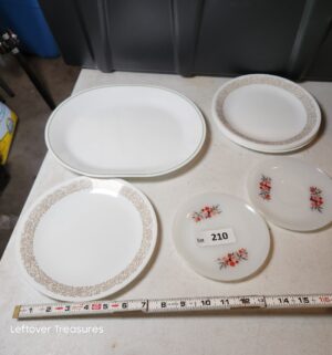 w210- corelle, fire king dishes