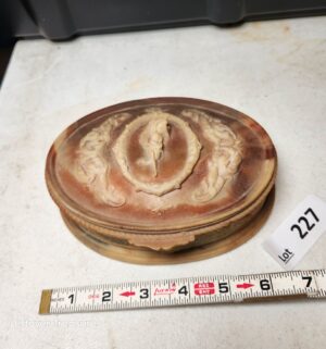 w227- vintage Incolay stone jewelry trinket box
