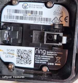 w274- Ring Camera. No Battery - Image 3