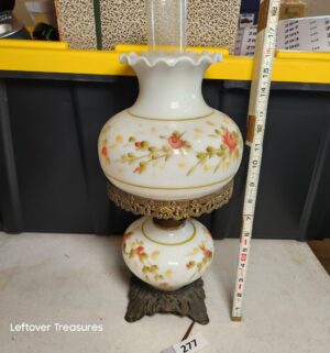 w277- Milk Glass Parlor Lamp