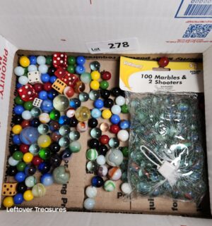 w278- vintage marbles, dice