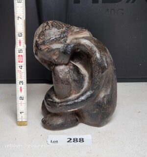 w288- vintage 1970 Austin Productions Seated Girl sculpture designed by Klara Sever