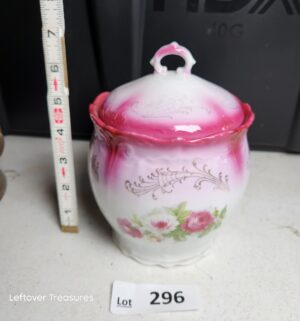 w296- vintage porcelain biscuit or cracker jar