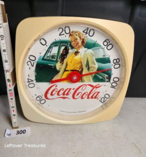 w300- 1993 Coca-Cola 12-inch square plastic thermometer