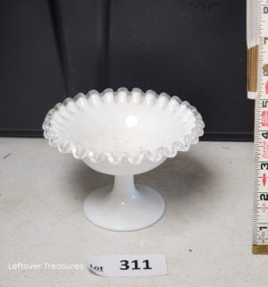 w311- Fenton Silver Crest ruffled edge pedestal compote dish