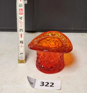 w322- vintage Fenton Glass top hat toothpick holder