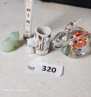 w320- Toothpick holder, rabbit paper weight,