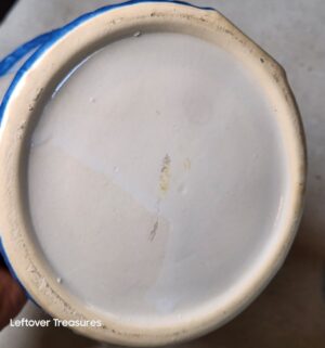 w326- antique blue and white stoneware salt crock - Image 3