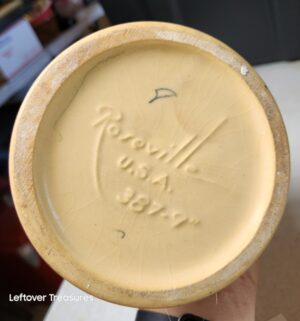 w329- Roseville pottery vase in the Apple Blossom pattern - Image 3