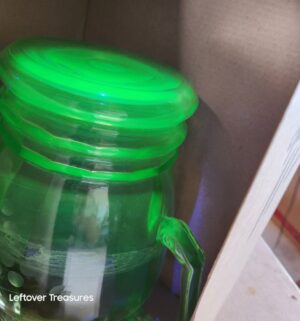 w343- Uranium Green Depression Glass Pitcher - Image 3