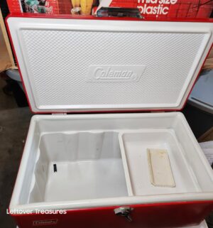 w360- 1960s vintage red Coleman metal ice chest w/ original box! - Image 3