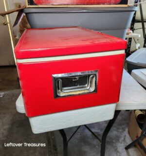 w360- 1960s vintage red Coleman metal ice chest w/ original box! - Image 6