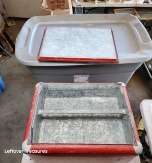 w363- 1950s red metal ice chest made by the Progress Refrigerator Company - Image 8