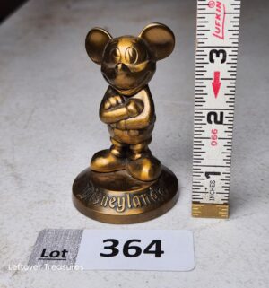 w364- vintage Disneyland Mickey Mouse brass metal paperweight souvenir
