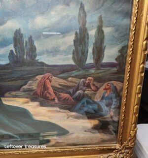 w367- 1940s framed print depicting Jesus praying in the Garden of Gethsemane, likely produced by Morris & Bendien - Image 3