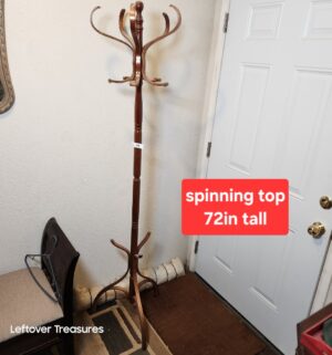 x64- 72-inch tall bentwood hall tree featuring a rotating top