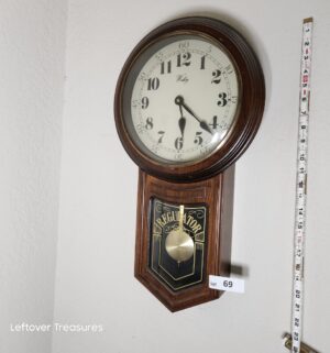 x69- Welby Regulator wall clock with a wooden case