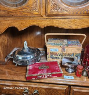 x136- Collectible decor on shelf