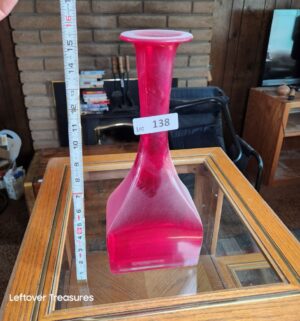 x138- Flared Beaker Vase. Red Glass