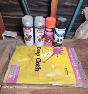 x179- drop cloth, 50% full spray paint