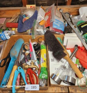 x185- various hardware, household items