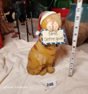 x248- Santa Define Good Cat Statue