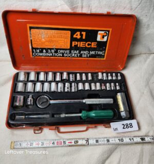 x288- vintage 40-piece Buffalo Tools socket set featuring both 1/4 and 3/8