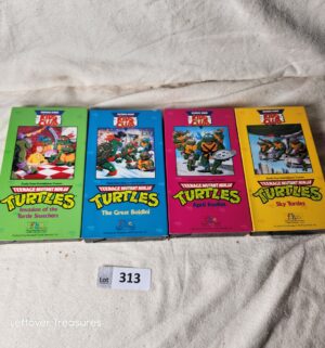 x313- 1990 Teenage Mutant Ninja Turtles VHS tapes from a Burger King Kids Club promotion