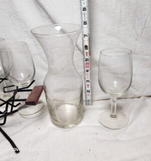 x343- vintage Libbey 7-piece wine caddy set - Image 3