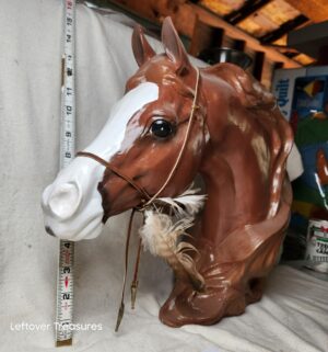 x394- Horse head bust. Weighted with sand. Very unique - Image 3