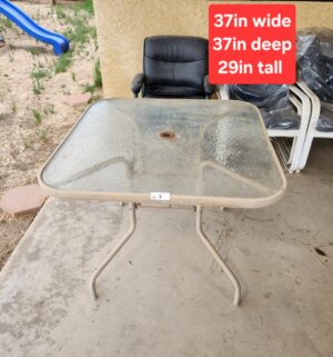 y5- Glass Top Patio Table
