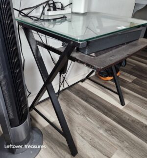 y21- Glass Top Desk w/ Keyboard drawer - Image 3