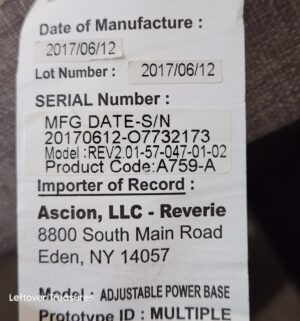 y38- 2017 Dual Adjustable King Power Base. Two Remotes. Fully Tested/works - Image 8