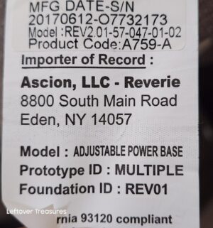 y38- 2017 Dual Adjustable King Power Base. Two Remotes. Fully Tested/works - Image 9