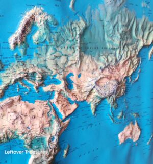 y224- The World vintage 3D raised relief map 1984 Kistler Graphics - Image 2