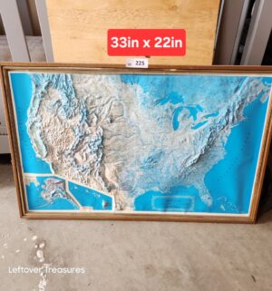 y225- USA vintage 3D raised relief map 1984 Kistler Graphics