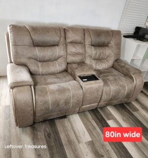 y238- Awesome 2020 Power Reclining Sofa. Excellent Condition. Slide Out Cup Holders, USB Port. Sold at MOR, Ashley Furn.