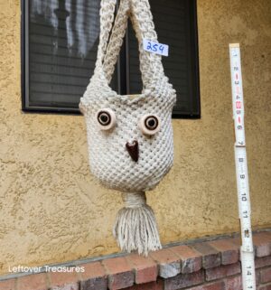 y254- macrame owl plant hanger
