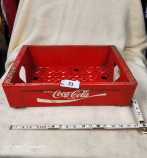 b23- 1970s red plastic Coca-Cola soda pop bottle carrier crate