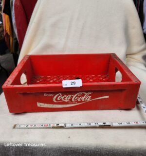 b29- 1970s red plastic Coca-Cola soda pop bottle carrier crate